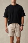 Σετ Λινό Μπεζ Σορτσάκι & Oversized Μαύρο T-shirt_01
