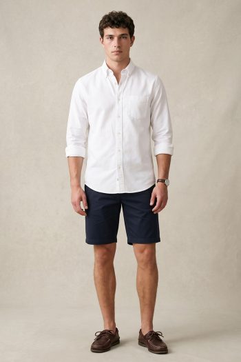 Σετ Πουκάμισο Oxford Λευκό & Βερμούδα Chino Μπλε