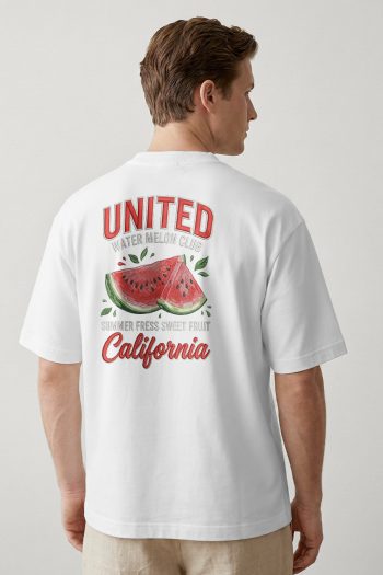 Oversized T-Shirt σε Λευκό Χρώμα, Watermelon Club Poster