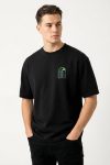 Oversized T-Shirt σε Μαύρο Χρώμα με σχέδιο, Desert Cactus Window