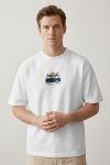 Oversized T-Shirt σε Λευκό Χρώμα με σχέδιο, Coastal Camper Van