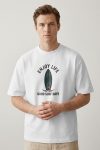 Oversized T-Shirt σε Λευκό Χρώμα με σχέδιο, Blackout Surf Days