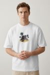 Oversized T-Shirt σε Λευκό Χρώμα με σχέδιο, Island Escape