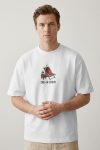 Oversized T-Shirt σε Λευκό Χρώμα με σχέδιο, Red Chill Sunday Chair