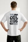 Oversized T-Shirt σε Λευκό Χρώμα, Think Outside