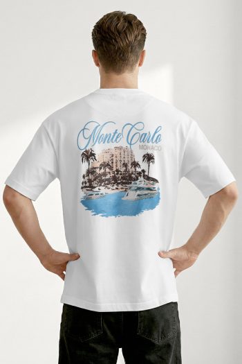 Oversized T-Shirt σε Λευκό Χρώμα, Monte Carlo Marina