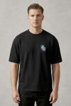 Oversized T-Shirt σε Μαύρο Χρώμα με σχέδιο, Palm Postcard Badge