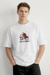 Oversized T-Shirt σε Λευκό Χρώμα με σχέδιο, Chill Sunday Chair