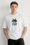 Oversized T-Shirt σε Λευκό Χρώμα με σχέδιο, Pixel Race Start