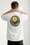 Oversized T-Shirt σε Λευκό Χρώμα, Checkered Daisy Smile