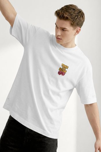 Oversized T-Shirt σε Λευκό Χρώμα με σχέδιο, Risk Taken