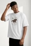 Oversized T-Shirt σε Λευκό Χρώμα με σχέδιο, Beyond Boundaries Rider