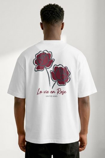 Oversized T-Shirt σε Λευκό Χρώμα, La Vie En Rose Pair