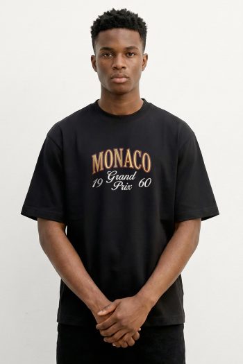 Oversized T-Shirt σε Μαύρο Χρώμα με σχέδιο, Monaco Race