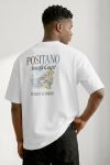 Oversized T-Shirt σε Λευκό Χρώμα, Positano Coast Painting