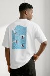 Oversized T-Shirt σε Λευκό Χρώμα, Surfers Line Wave
