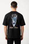 Oversized T-Shirt σε Μαύρο Χρώμα, Lake Como Boat Splash