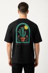 Oversized T-Shirt σε Μαύρο Χρώμα, Ideal Cactus World