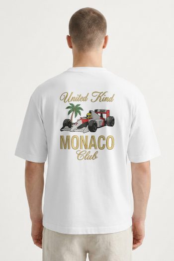 Oversized T-Shirt σε Λευκό Χρώμα, Monaco UK Racing Club