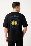 Oversized T-Shirt σε Μαύρο Χρώμα, Amalfi Lemon Crest