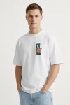 Oversized T-Shirt σε Λευκό Χρώμα με σχέδιο, Palm Postcard