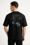 Oversized T-Shirt σε Μαύρο Χρώμα, Tonal Barbell Rep
