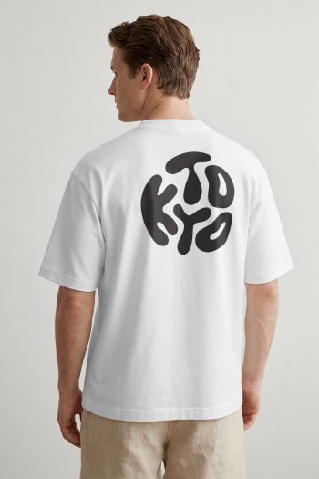 Oversized T-Shirt σε Λευκό Χρώμα, Tokyo