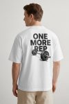 Oversized T-Shirt σε Λευκό Χρώμα, Tonal Barbell Rep