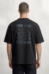 Oversized T-Shirt σε Μαύρο Χρώμα, Think Outside