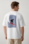 Oversized T-Shirt σε Λευκό Χρώμα, Night Wave Surfer