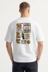 Oversized T-Shirt σε Λευκό Χρώμα, Ramen Poster Collage