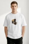 Oversized T-Shirt σε Λευκό Χρώμα με σχέδιο, Meal And Fries