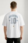 Oversized T-Shirt σε Λευκό Χρώμα, Argentina Ten Jersey