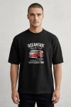 Oversized T-Shirt σε Μαύρο Χρώμα με σχέδιο, Oceanside Red Beach Van