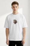 Oversized T-Shirt σε Λευκό Χρώμα με σχέδιο, Vintage Card Stack