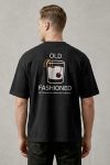 Oversized T-Shirt σε Μαύρο Χρώμα, Old Fashioned Glass