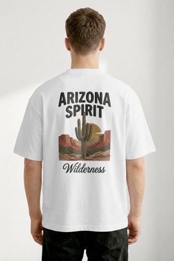 Oversized T-Shirt σε Λευκό Χρώμα, Arizona Desert Spirit