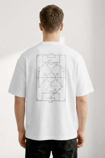 Oversized T-Shirt σε Λευκό Χρώμα, Football Strategy Diagram