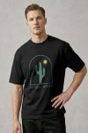 Oversized T-Shirt σε Μαύρο Χρώμα με σχέδιο, Cactus World