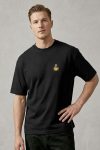 Oversized T-Shirt σε Μαύρο Χρώμα με σχέδιο, Drinking Duck Badge