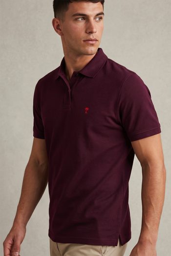 Ανδρικό Polo Μπλουζάκι σε Μπορντώ Χρώμα, Red Palm Icon