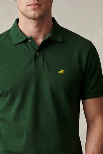Ανδρική Μπλούζα Polo σε Πράσινο Χρώμα, Yellow Rider Icon