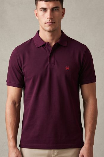 Polo Ανδρικό σε Μπορντώ Χρώμα, Red Crab Icon