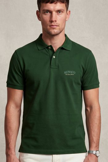 Ανδρικό Premium Polo σε Πράσινο Χρώμα, Monaco Royal Script