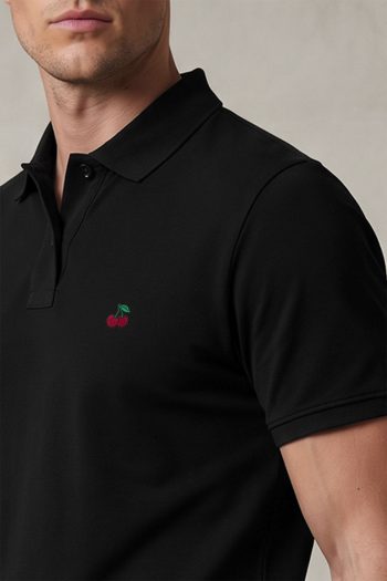 Polo Ανδρικό σε Μαύρο Χρώμα, Cherry Mini Icon