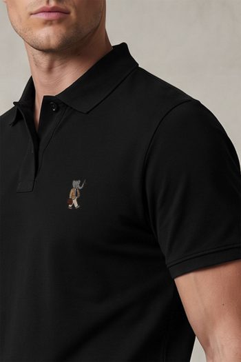 Polo Κοντομάνικο σε Μαύρο Χρώμα, Tiny Elephant Character