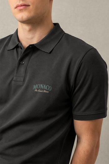 Ανδρικό Premium Polo σε Iron Grey Χρώμα, Monaco Royal Script