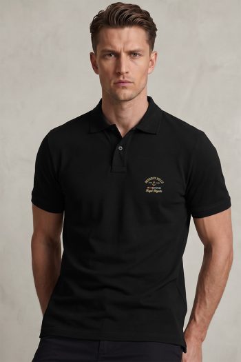 Ανδρικό Κοντομάνικο Polo σε Μαύρο Χρώμα, Royal Club Label