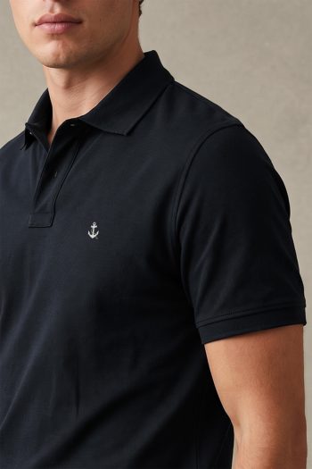 Ανδρική Μπλούζα Polo σε Μπλε Χρώμα, White Anchor Icon