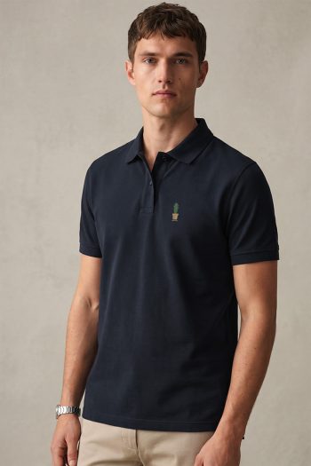Ανδρικό Κοντομάνικο Polo σε Μπλε Χρώμα, Tiny Cactus Icon